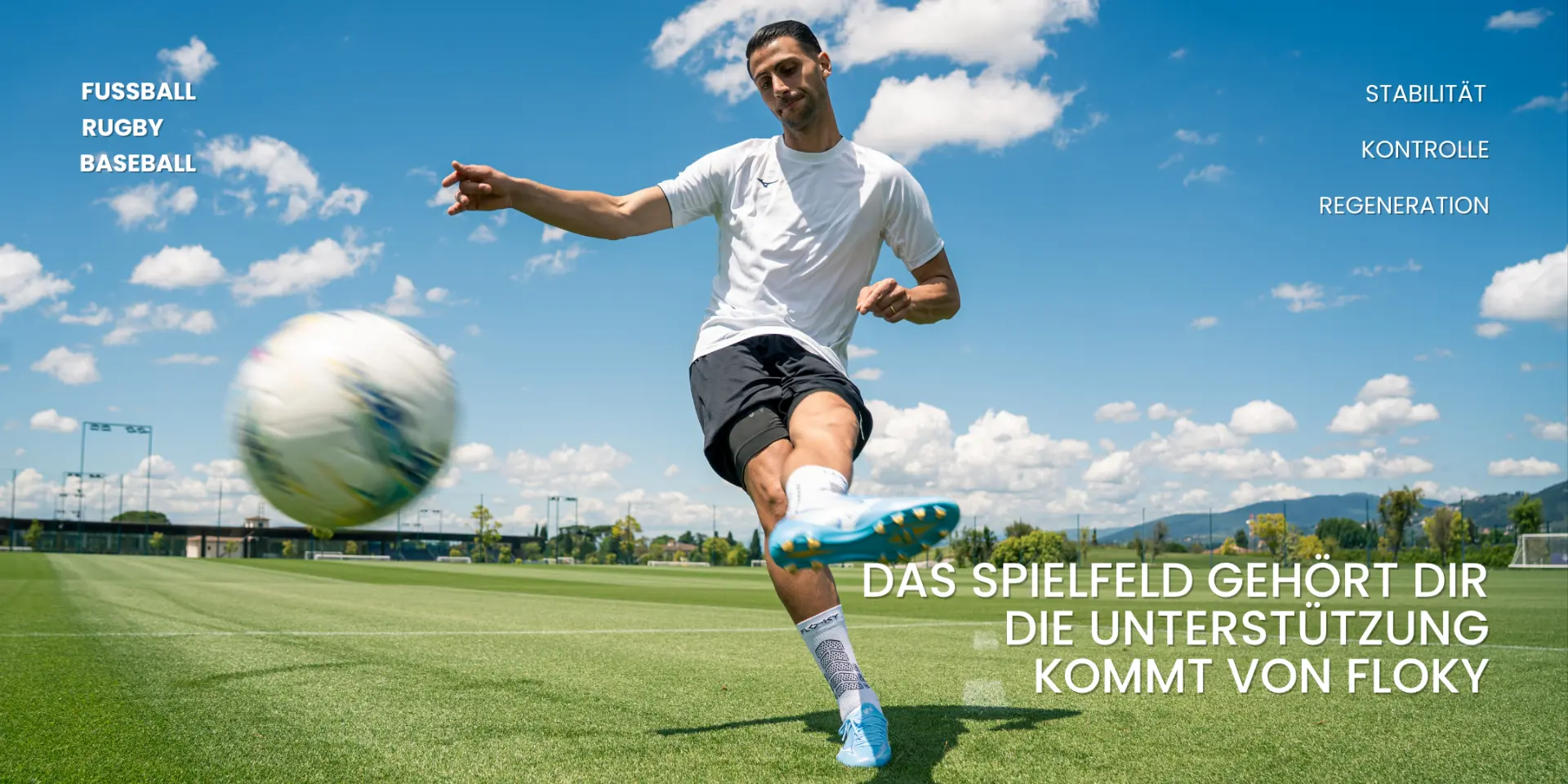 Fußball, Rugby, Baseball — Das Spielfeld gehört dir, die Unterstützung kommt von Floky